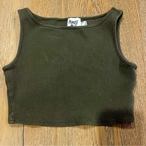 Princess Polly Cropped Tank Top Army Green